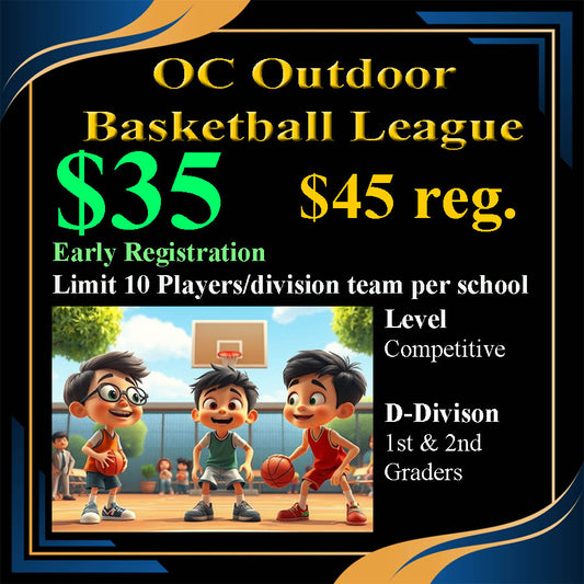 #0104 D-Div. Outdoor Competitive Basketball - 1st, 2nd Grade